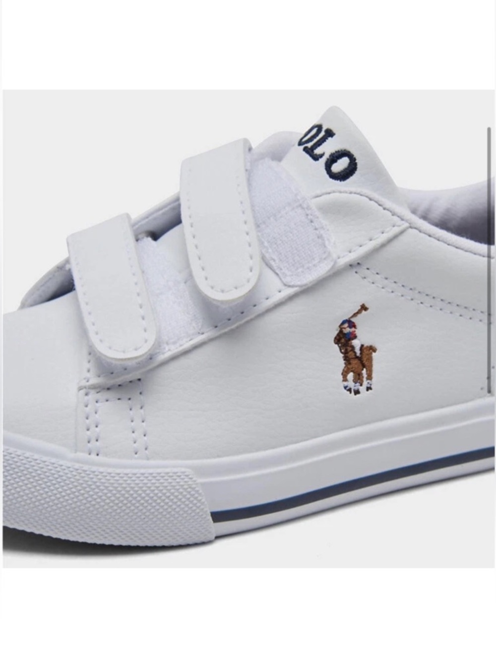 Polo Ralph Lauren Hook & Loop Toddler Boys Easten II EZ White Blue Sneaker 10T - Picture 4 of 11